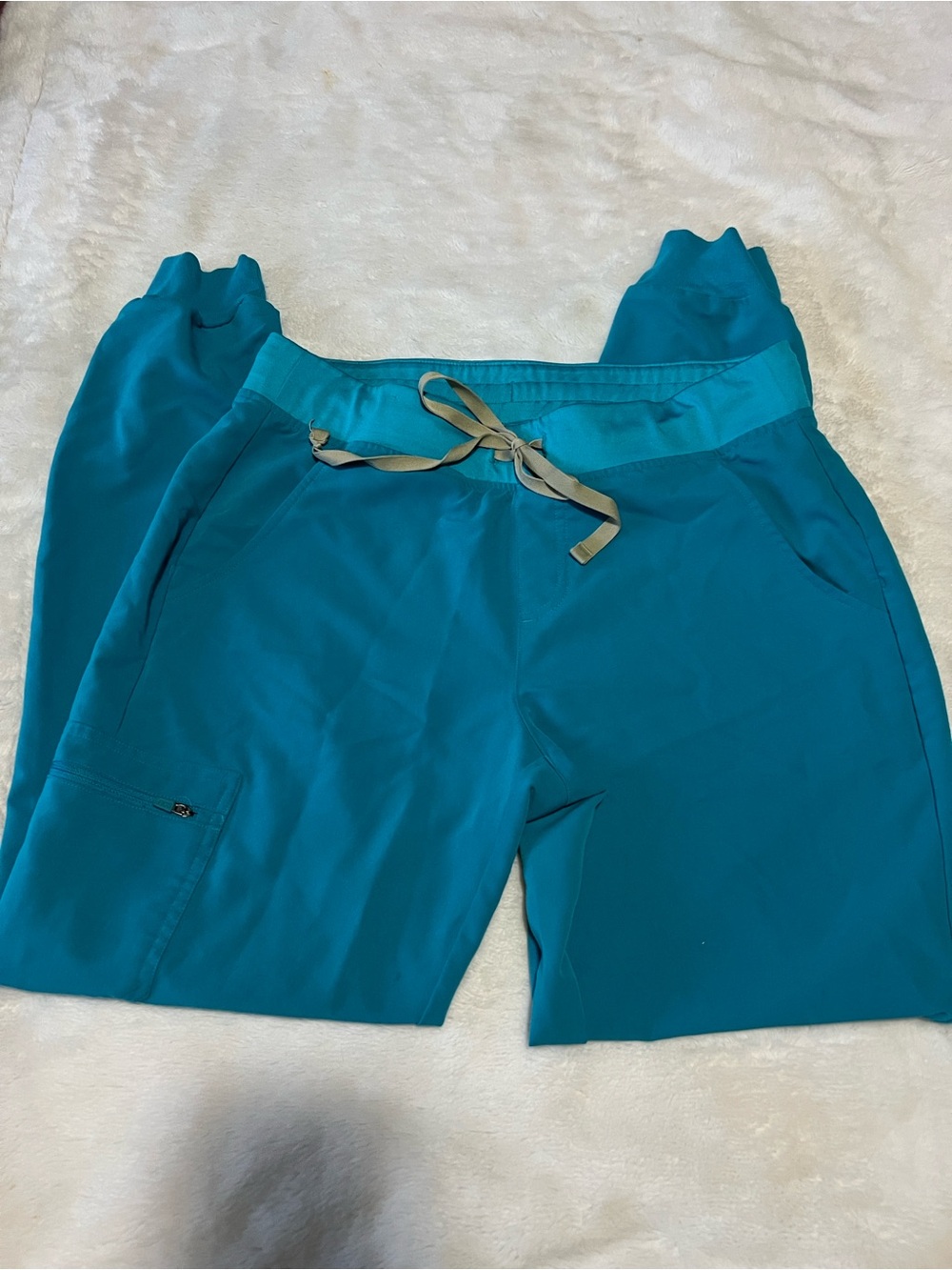 Figs Teal Scrub Pants Medium Tall
